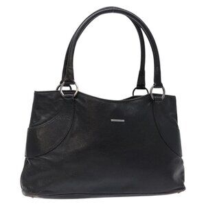 GUCCI Tote Bag Leather Black Silver 113015 Auth